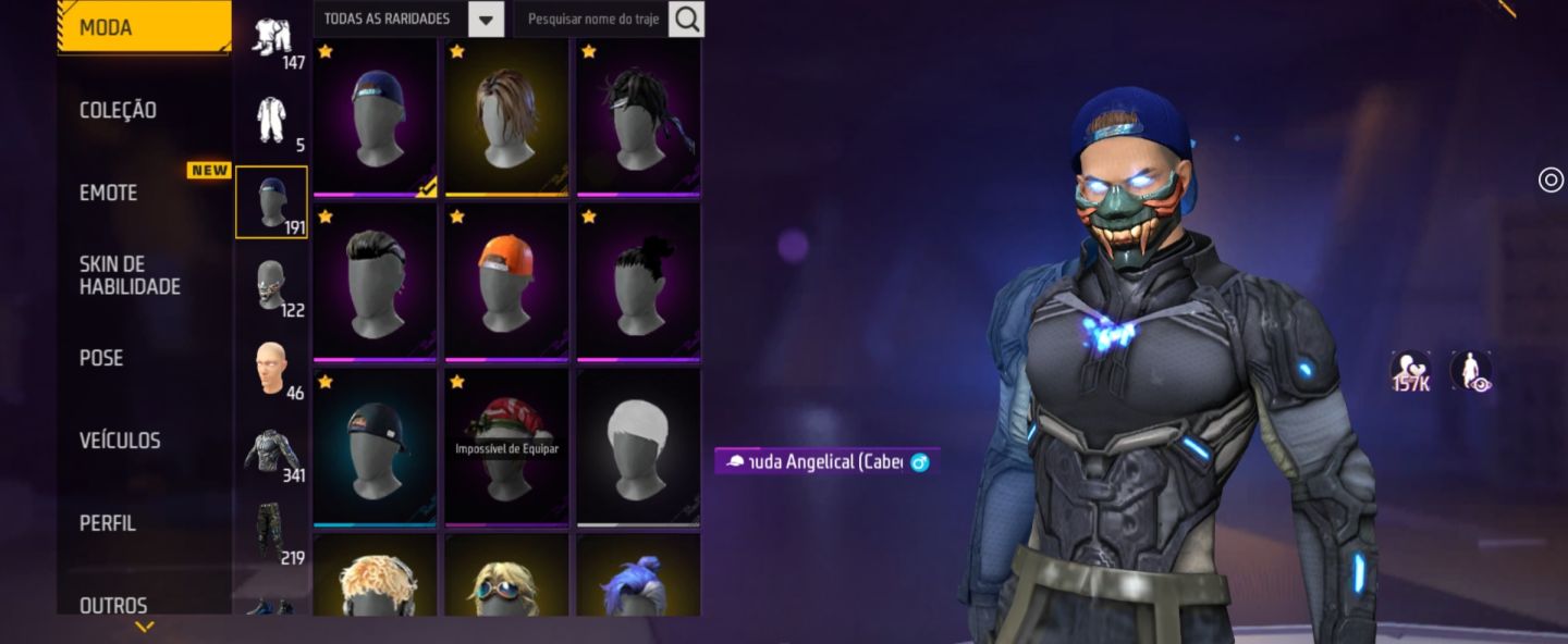CONTA FF LVL 70 | COLEÇÃO NARUTO + XM8 PALHAÇO SORRATEIRO + MUITAS SKINS RARAS!