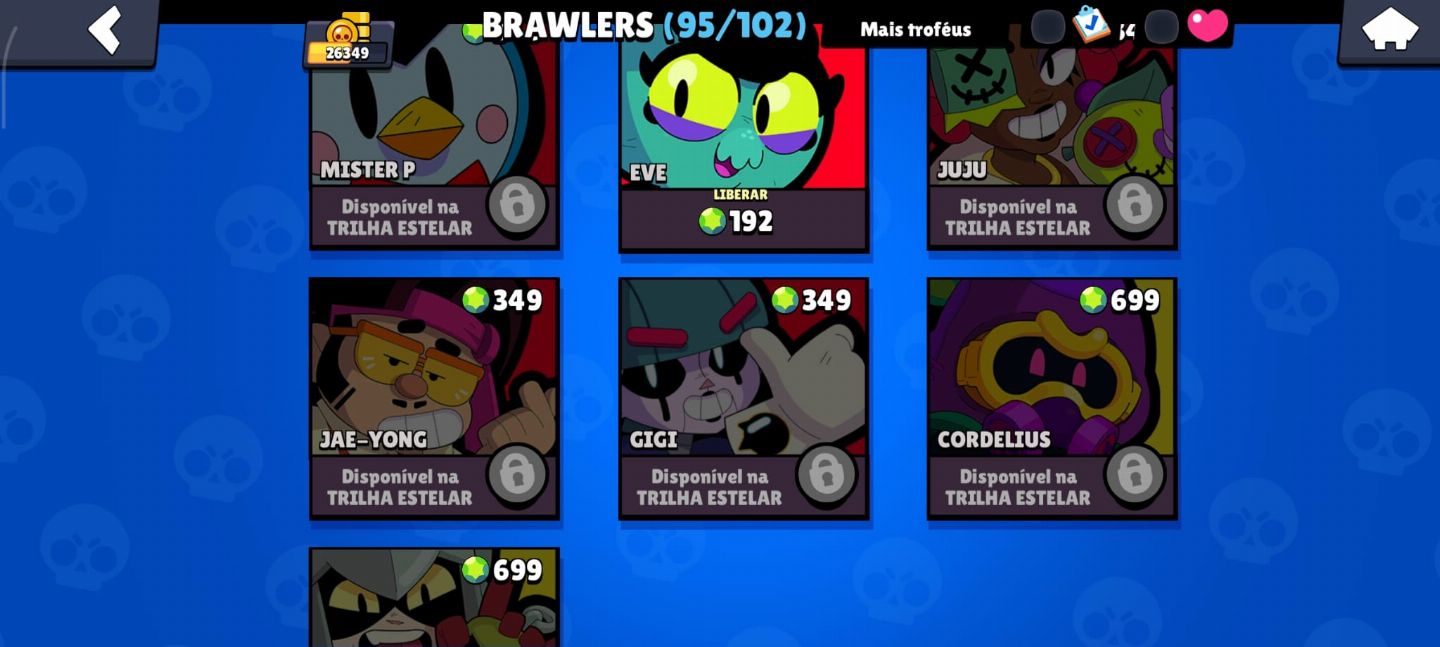 CONTA BRAW STARS COM 12 PRESTÍGIOS 95/102 BRAWS + FULL ACESSO