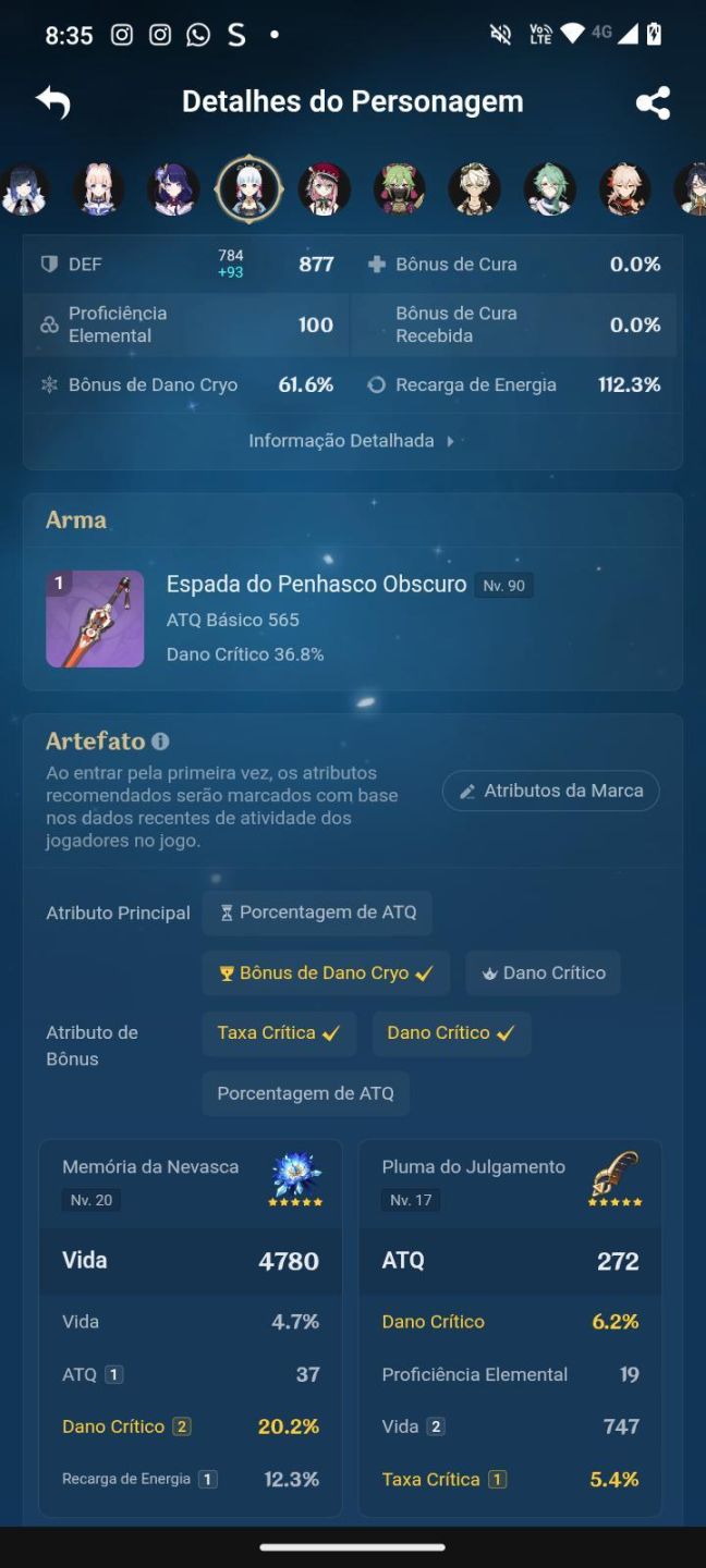 Conta Genshin AR 60 | Arlecchino, Furina e Neuvillette entre outros END GAME