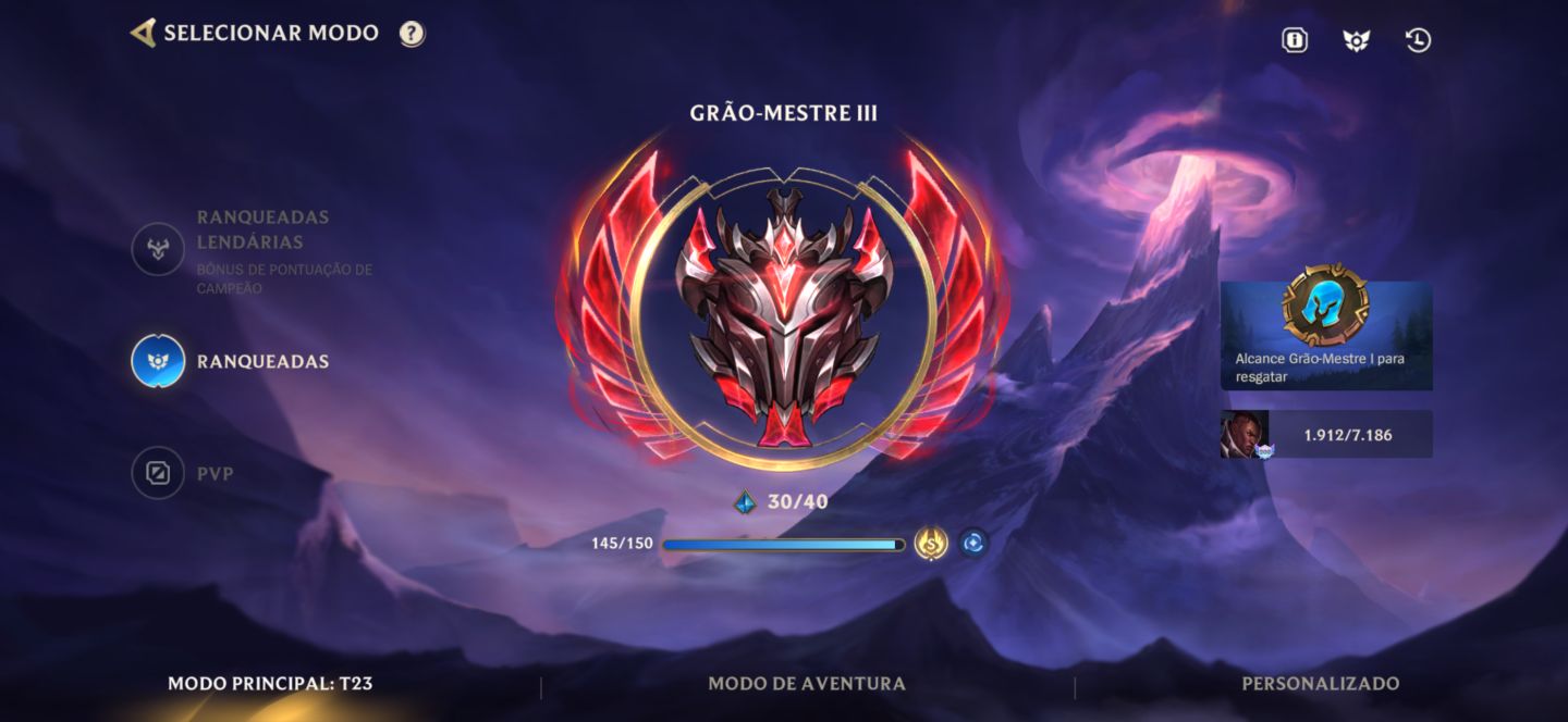 CONTA WILD RIFT GRÃO MESTRE NOVA TEMPORADA 8 SKINS MITICAS