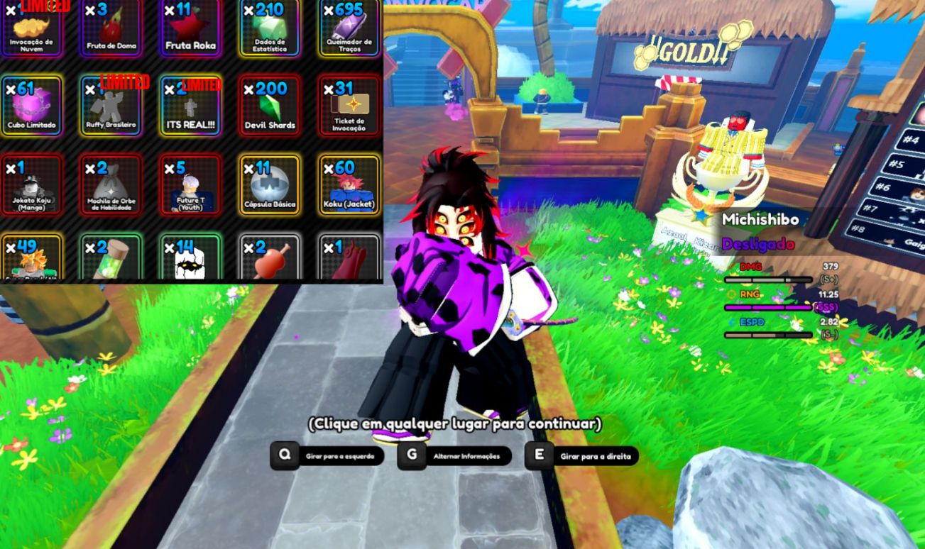 Conta Kokushibo/Michishibo + 700 traits + LIMITEDS + bônus -AllStarTowerDefenseX