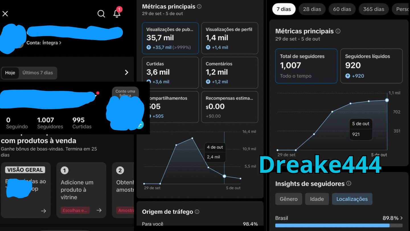 CONTAS TIKTOK +1K SEGUIDORES REAIS BR | ENGAJADAS ORGANICAMENTE | FULL ACESSO