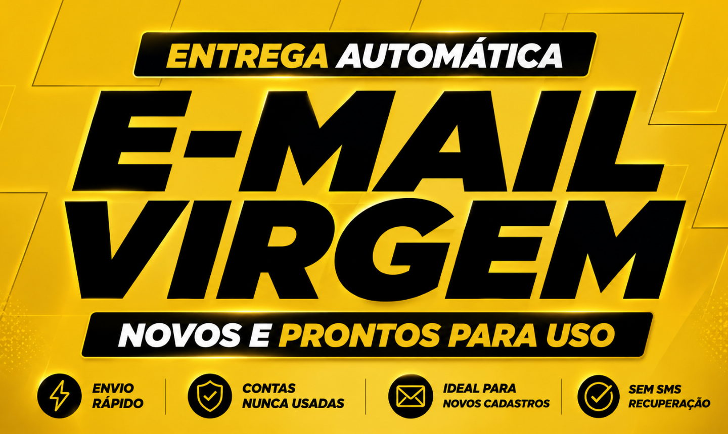 E-mail Virgem Premium | Sem SMS | Entrega Automática