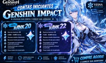 GENSHIN IMPACT RANK 20 + 8000 GEMAS | CONTA INICIANTE