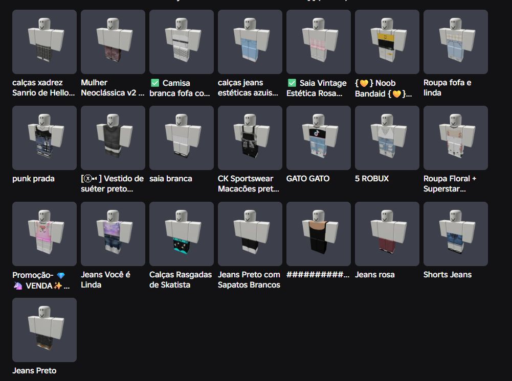 CONTA ROBLOX FEMININA COM ITENS MASCULINOS