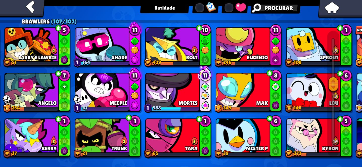 BRAWL STARS | 46.800 TROFÉUS | 107 BRAWLERS | 322 SKINS (PRA SAIR HOJE !!!!)