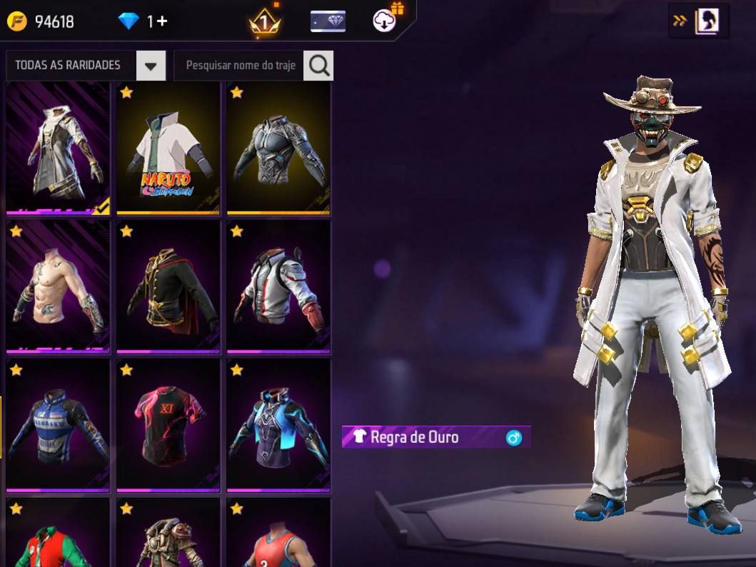 CONTA FF ANTIGA COM STEAMPUNK, BISCOITOS, UMP RUBY, S3,S4,S5, MINATO, GOLA ALTA