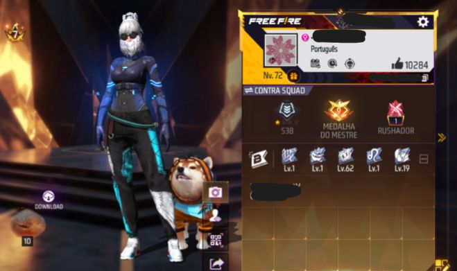 CONTA FREE FIRE ANTIGA COM 4 ANGELICAIS, ARMAS DE EVOLUCAO E MAIS