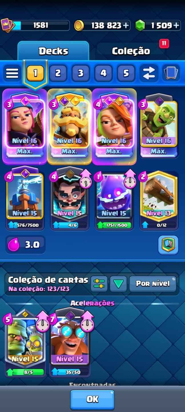 Conta de Clash Royale avançada com 13k de troféus!!