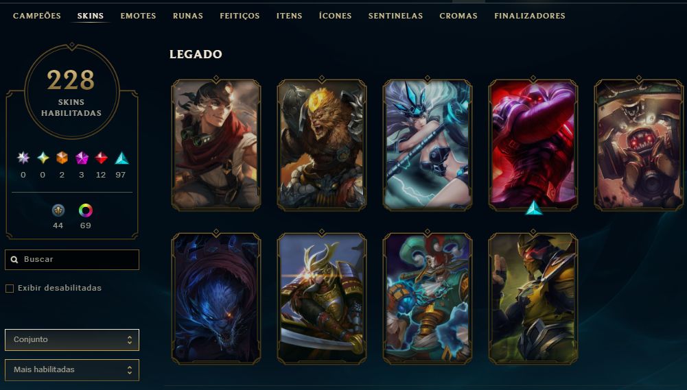 Contas LoL 2013 e 2015