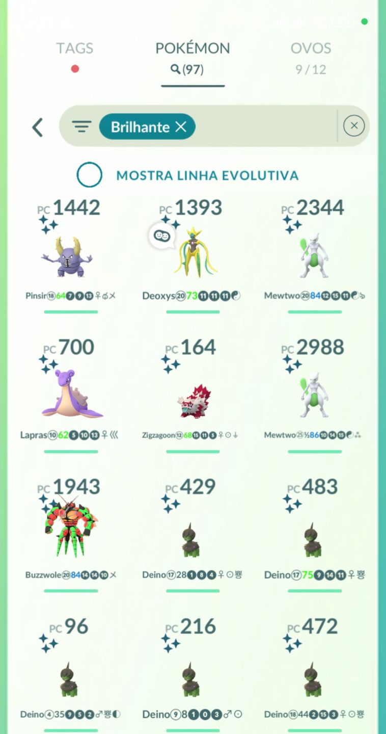 CONTA POKÉMON GO NV 40, 109 LENDARIOS, 97 POKEMONS SHINY,04 LENDÁRIOS SHINY