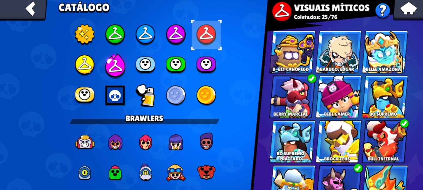 Conta Brasil star full brawlers hipercargas acessórios e poder de estrelas