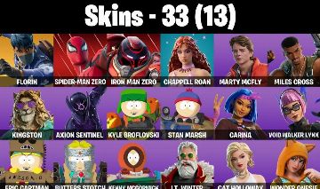 CONTA FORTNITE COM 33 SKINS FLORIN/SPIDER MAN/ROUND 6 COMPLETO/MCFLY