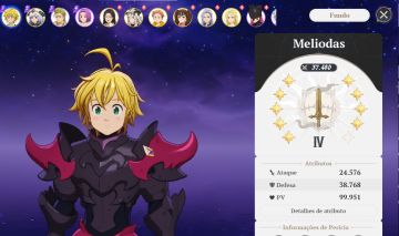 Conta 7DS Origin, MELIODAS P9, 100K de poder.
