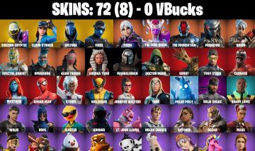 Conta Fortnite com Subzero Cryptic | Cloud Striker | Sultura | Fixer e 72 Skins