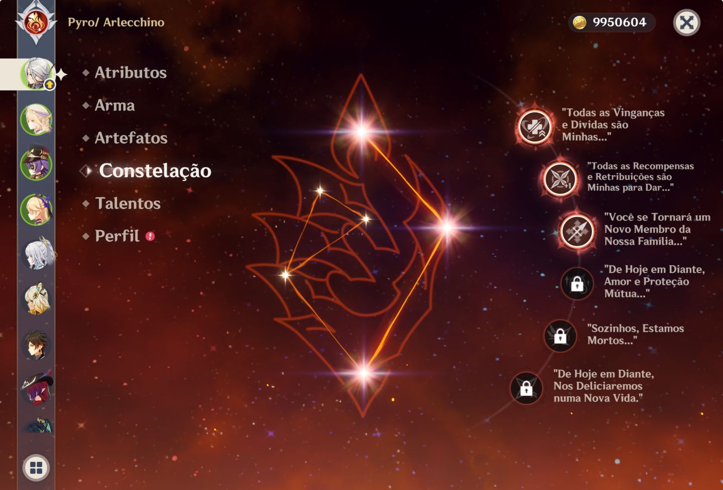 CONTA ENDGAME GENSHIN IMPACT | ARLECCHINO C3 MUITOS T5 E ARMAS