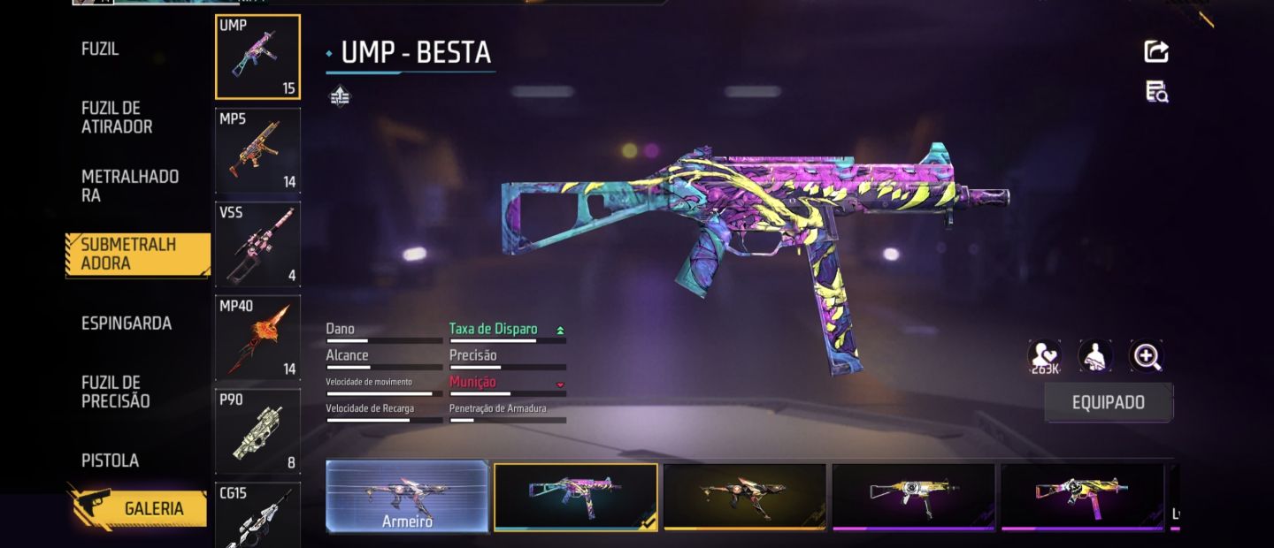 Conta de free fire gemada Skins evolutivas