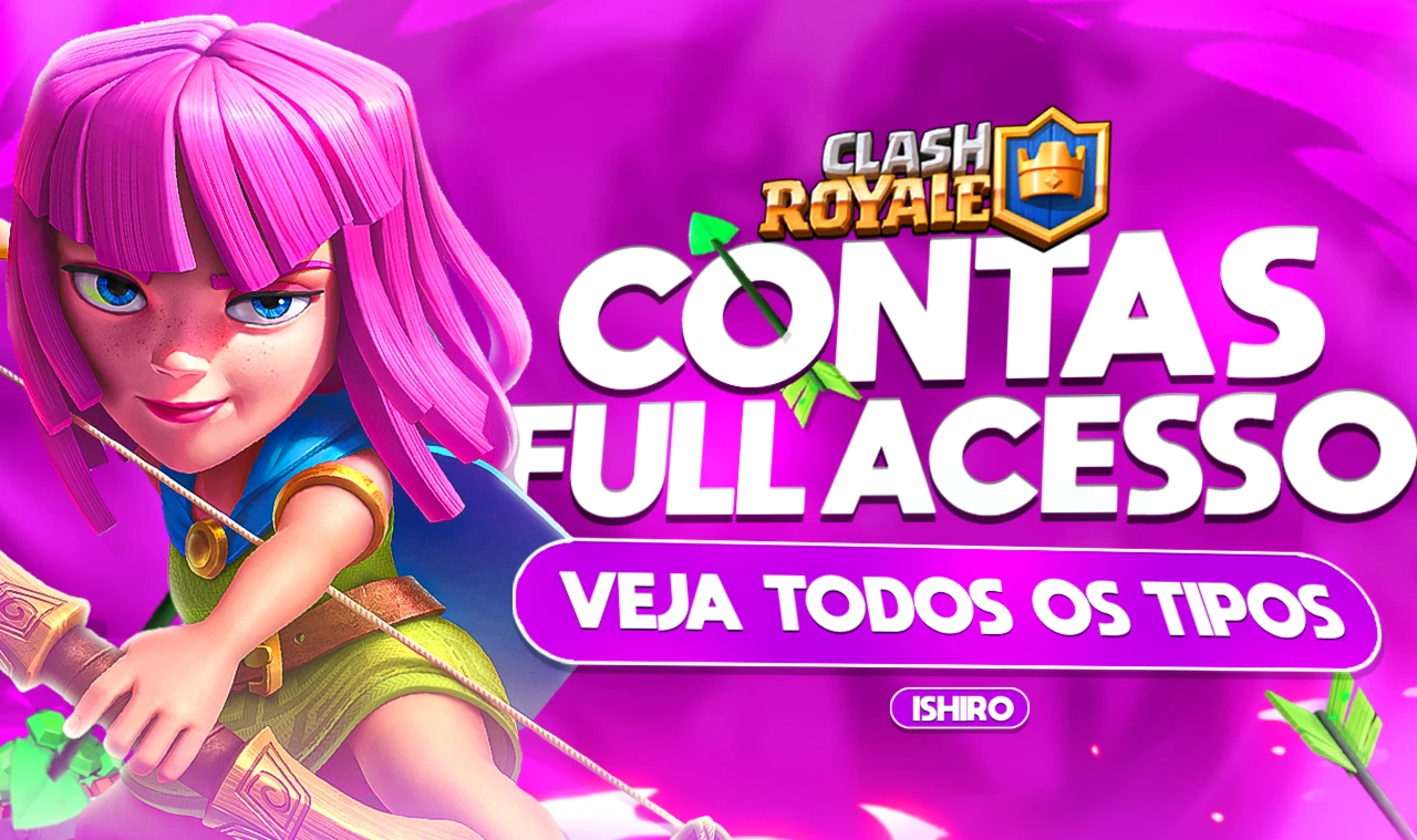 Conta Clash Royale - 8 anos - 10mil troféus - 11000 Gemas - 4Mi ouro - Arena 25