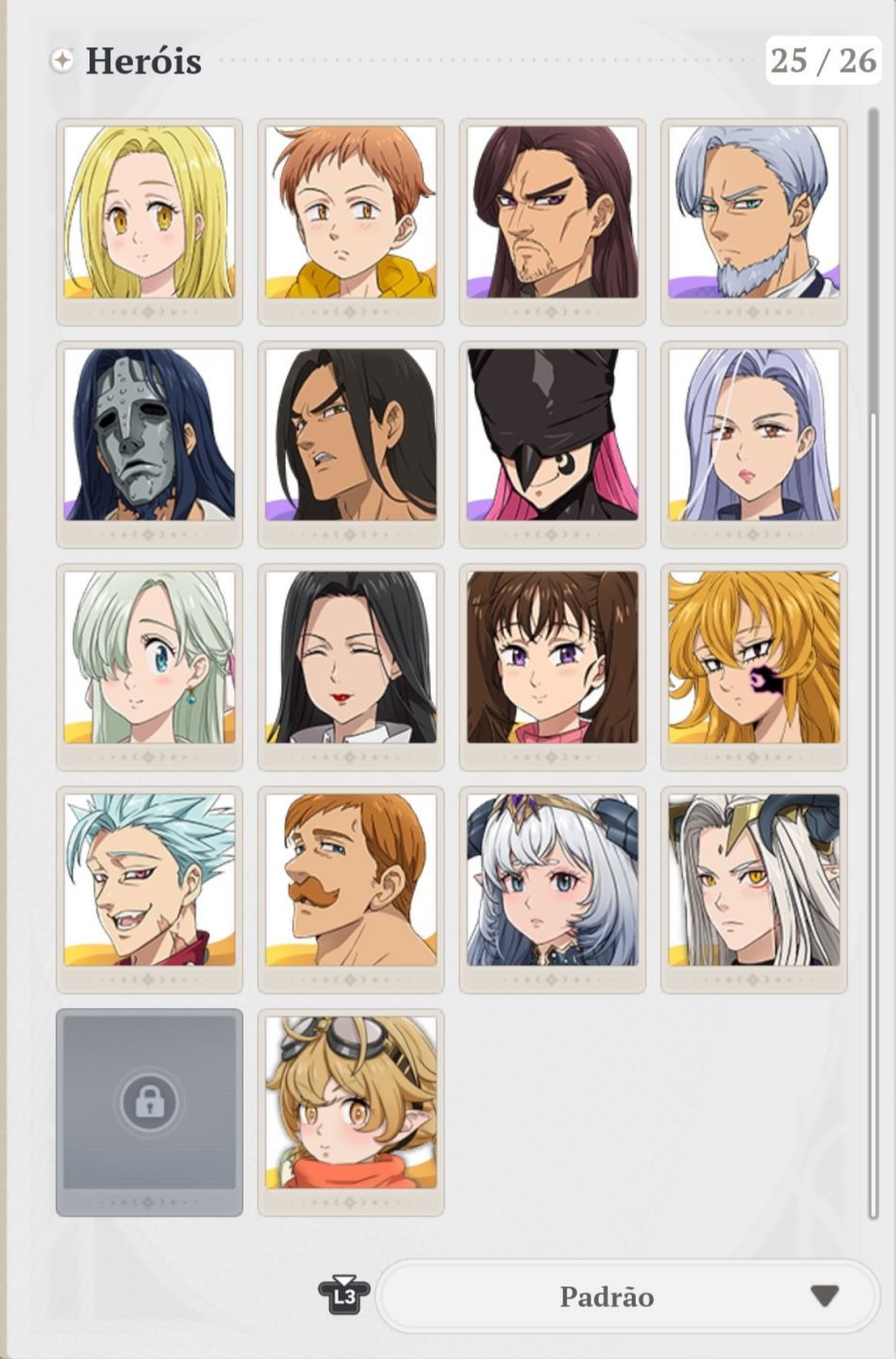 Conta The Seven Deadly Sins: Origin Merlin P10+Skins + Elizabeth P8 e Gowther P7