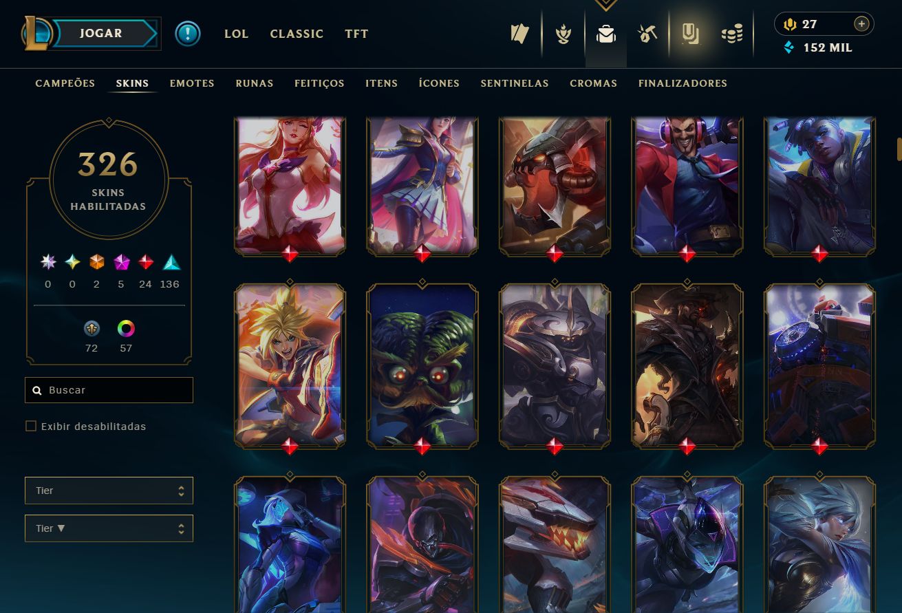 CONTA UNRANKED - 326 SKIN - FULL CHAMP + PREÇO BAIXISSIMO! - 100% SEGURA!