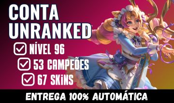 Conta Unranked LvL 96 | 67 Skins | 53 Campeões | Full Acesso