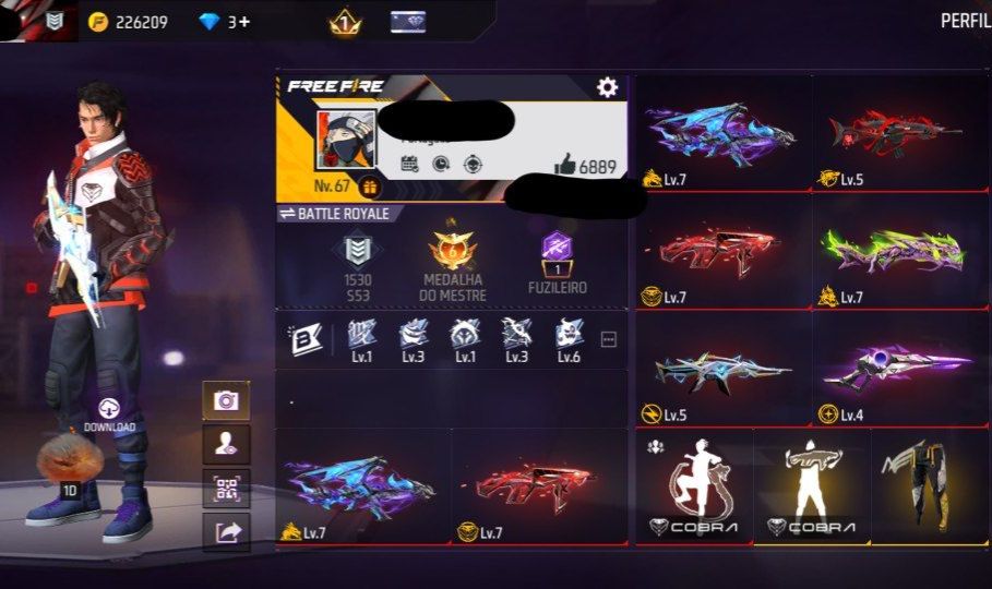 Conta prime 6 Gemada mais de 500 peitorais 6 armas evo e + de 25 passes parceria