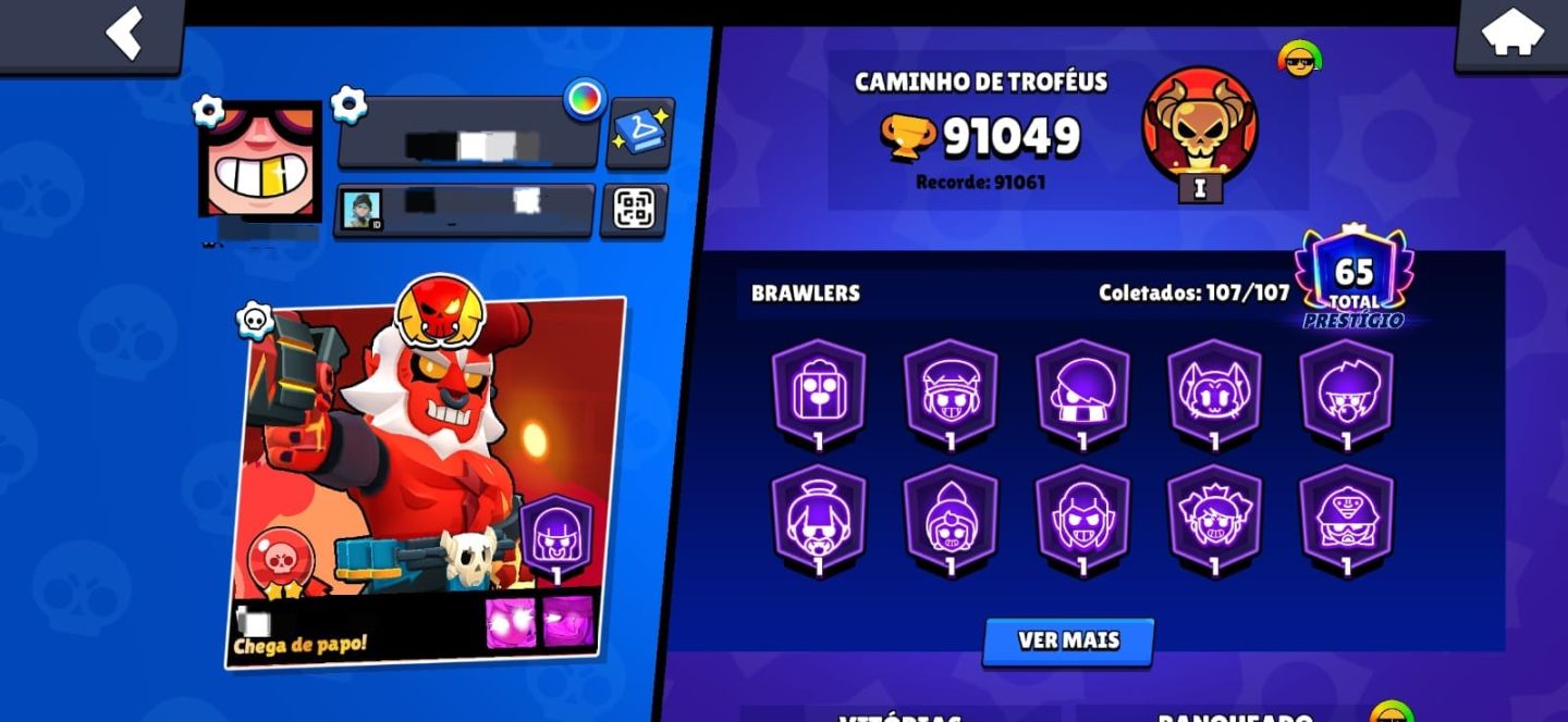 Conta de Brawl Stars | 91K de Troféus | Skins Exclusivas! | Criação: 2020 | Rara