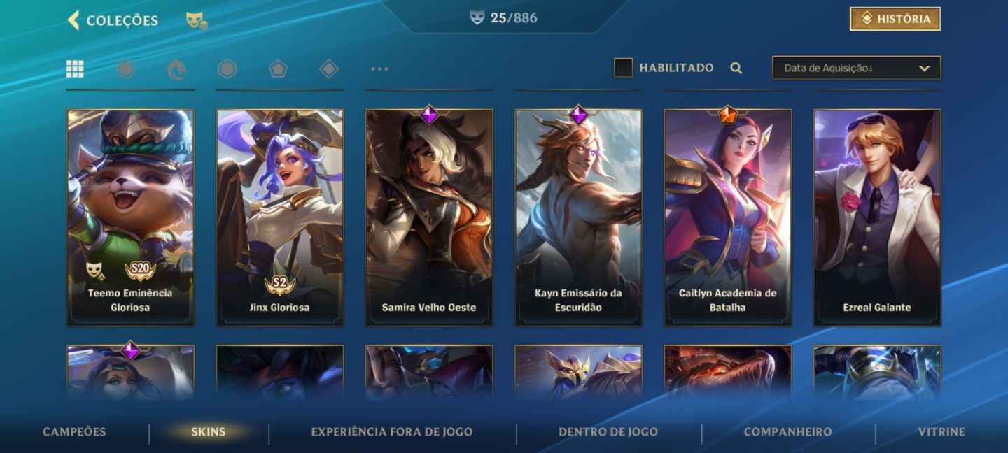 Conta wild Rift com croma mística ezreal