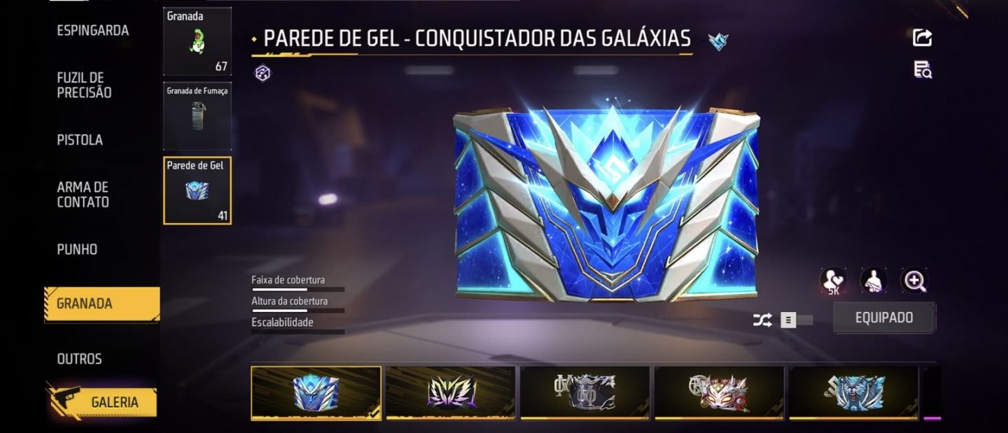 CONTA FREE FIRE NIV. 74 | 85 EMOTES | 286 CONJUNTOS | 41 PAREDES DE GEL