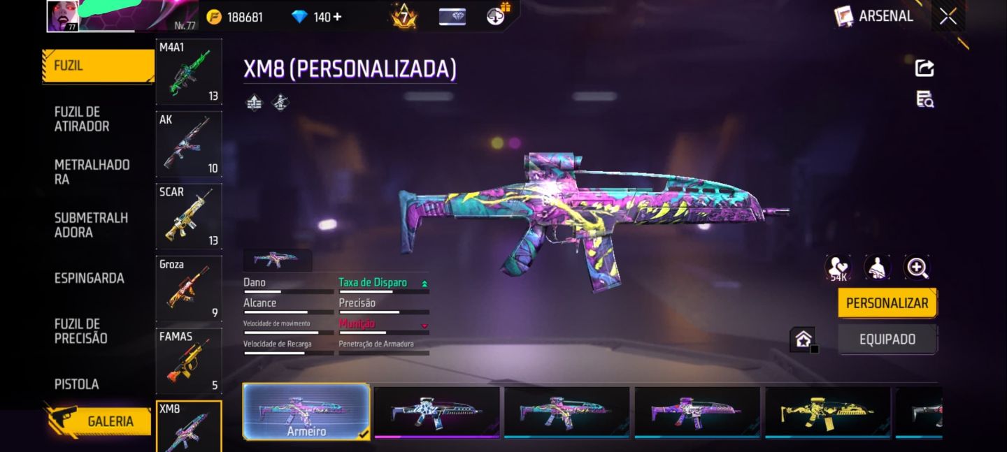 CONTA FULLROXA COM MANDELA + NOVA UMP 2 VELO E 1 DE DANO