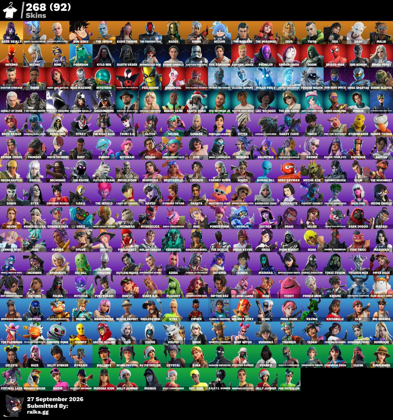 Conta de fortnite com 268 skins