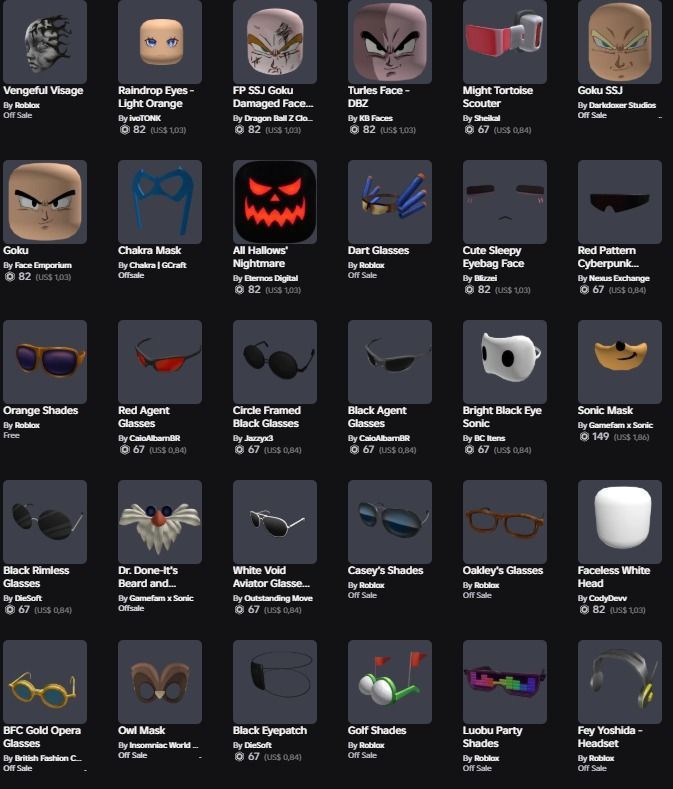 Conta Roblox com muitos itens e progresso