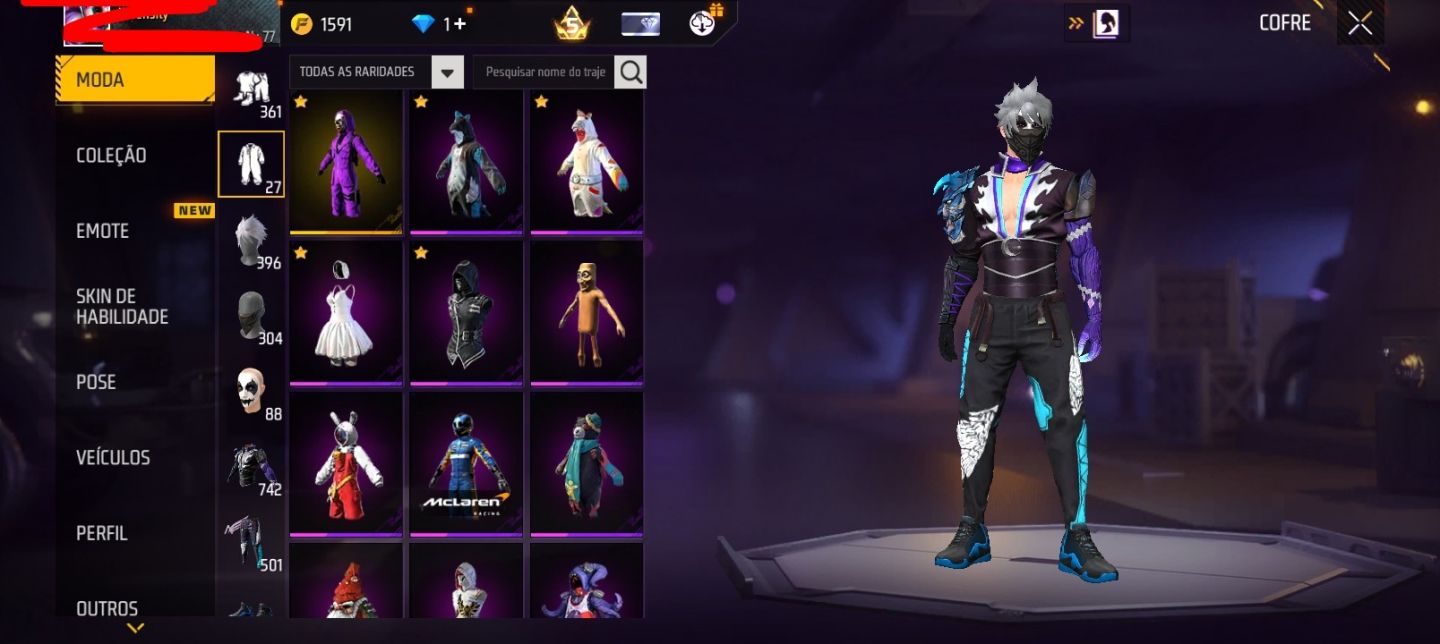 Conta free Fire (750 peitoral) quase prime 8