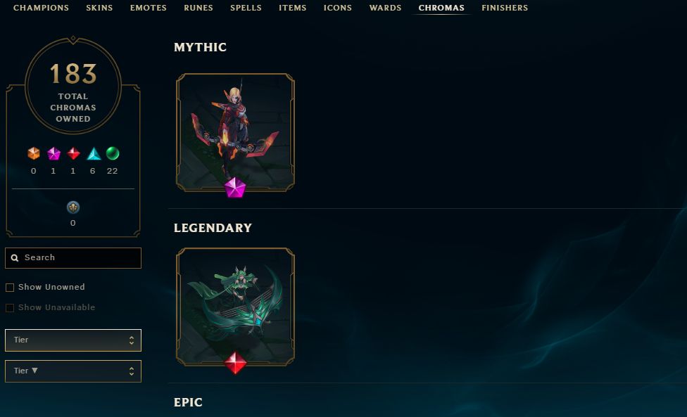 322 SKINS, 183 CHROMAS - CONTA DE LEAGUE OF LEGENDS