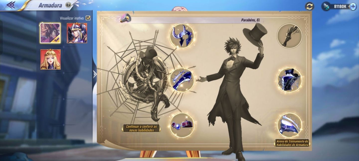 Conta saint seiya awakening lvl 70 30 livros