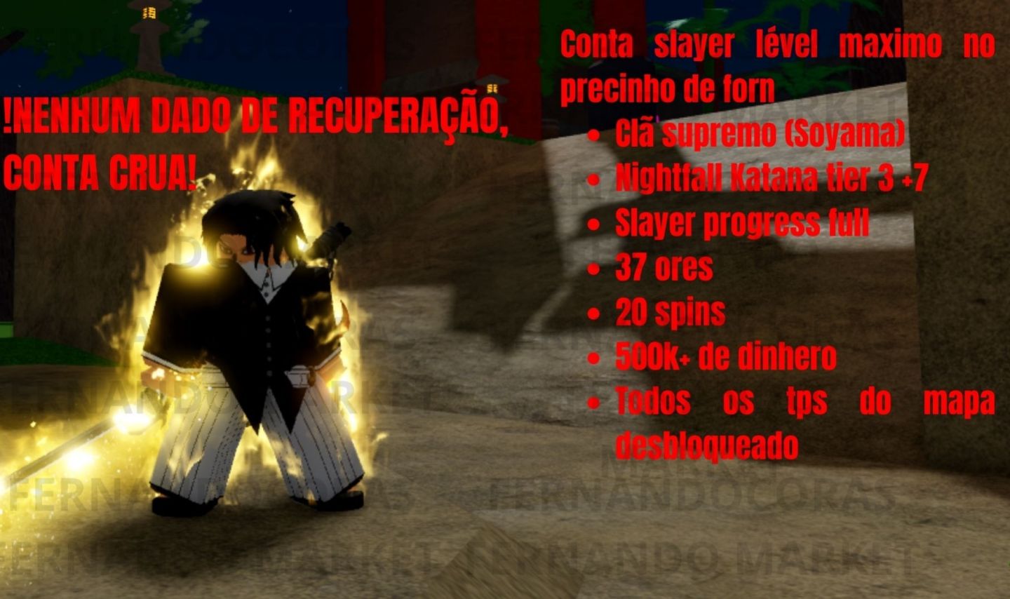 [Slayers 2, Project Slayer 2] Conta Level Max com Clã Supremo Soyama+ Nightfall