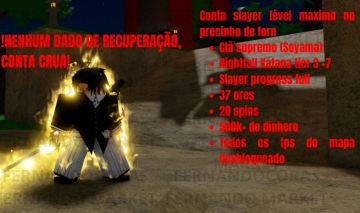 [Slayers 2, Project Slayer 2] Conta Level Max com Clã Supremo Soyama+ Nightfall
