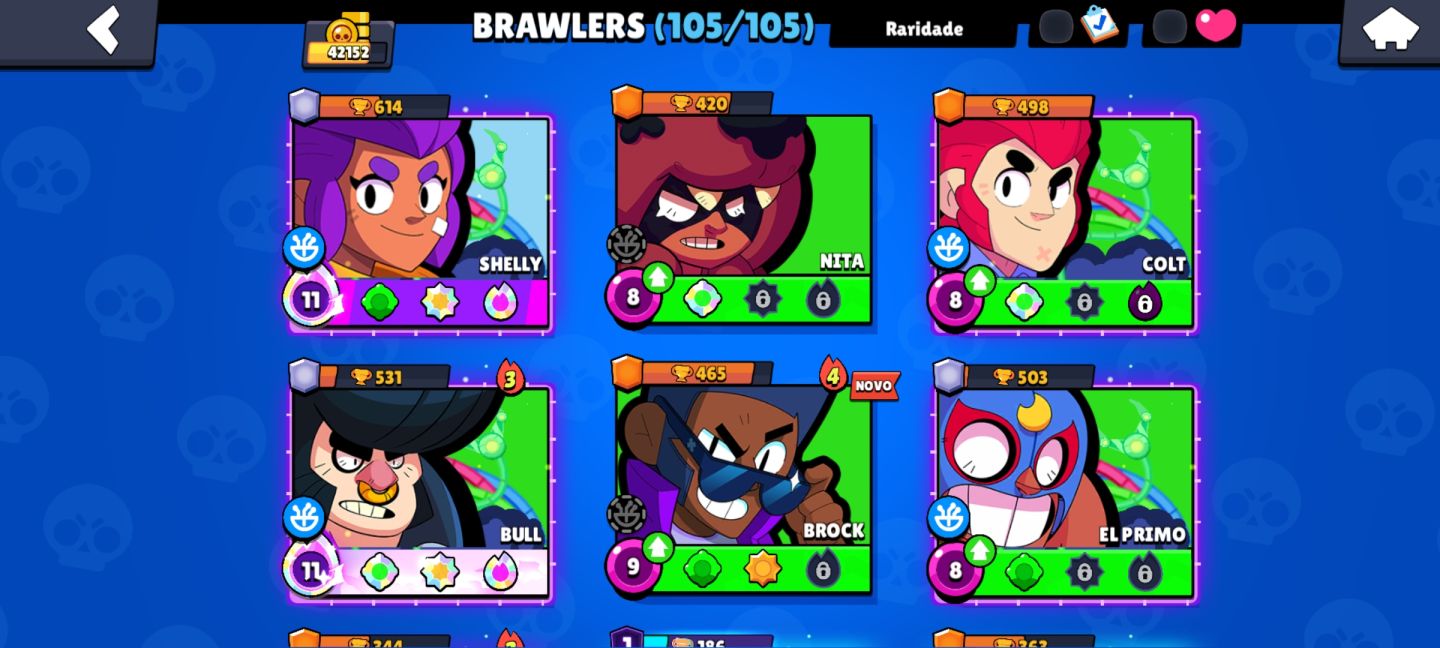CONTA BRAWL STARS COM TODAS OS BRAWLERS + SKINS LENDÁRIAS E 42K TROFÉUS