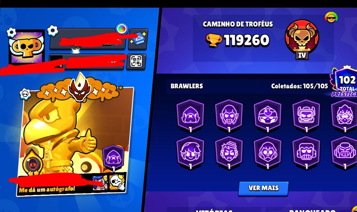 CONTA BRAWL STARS 100K TROFÉUS!