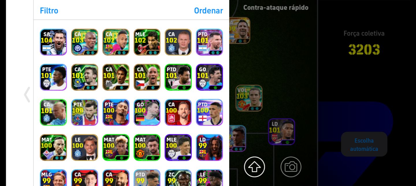 Conta Efootbal Com Messi 109 e bale 107