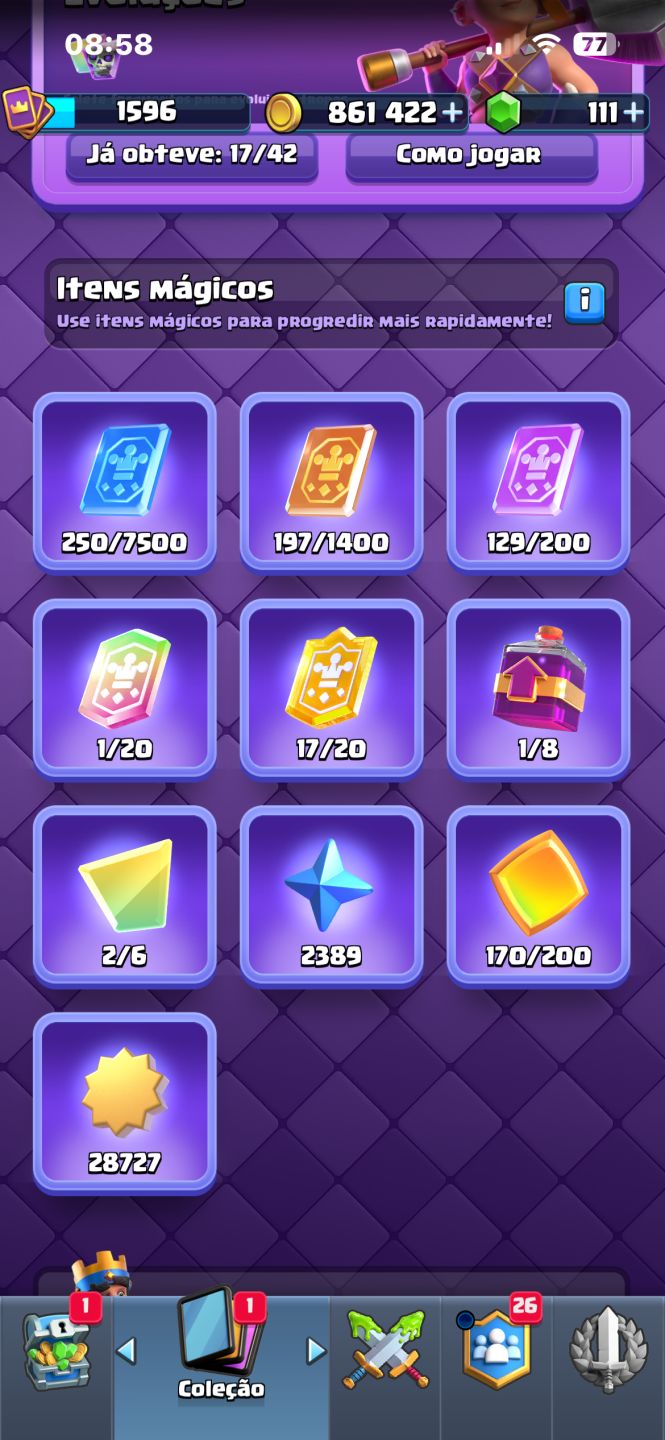 CONTA DE CLASH ROYALE