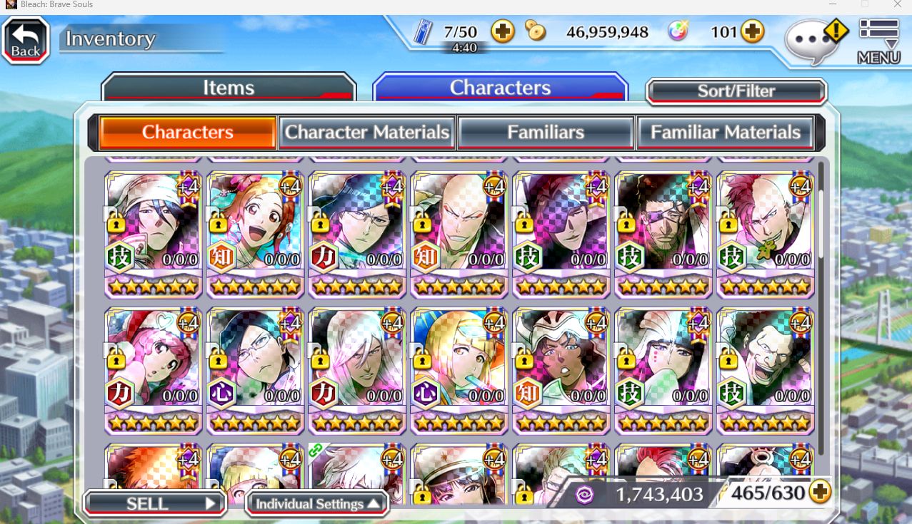 Conta Bleach Brave souls Focada em Guild Quest