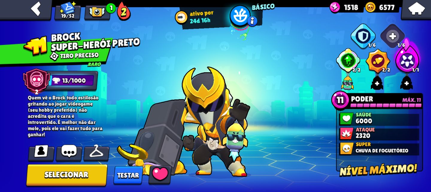 Conta brawl strars 18k troféus,46 brawlers 46 skins 1 hypercarregada, 1 lendaria
