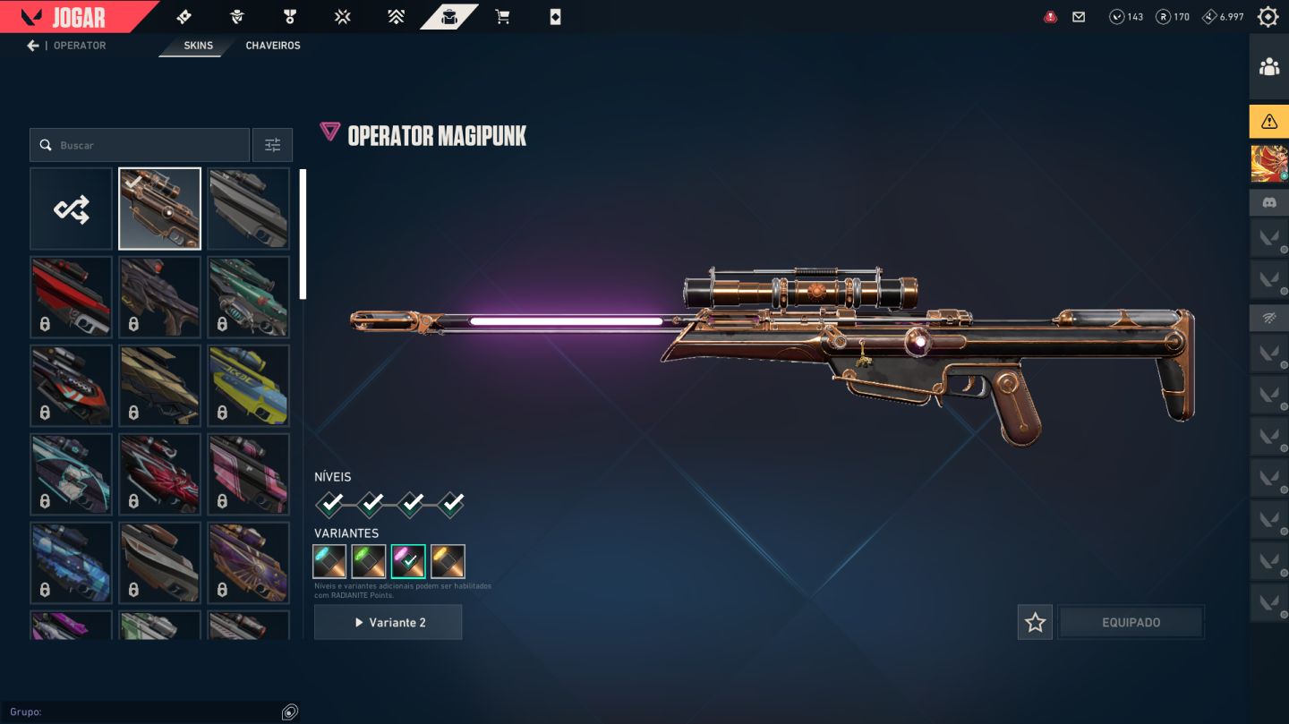 CONTA VALORANT 68 SKINS FULL PERSONAGENS