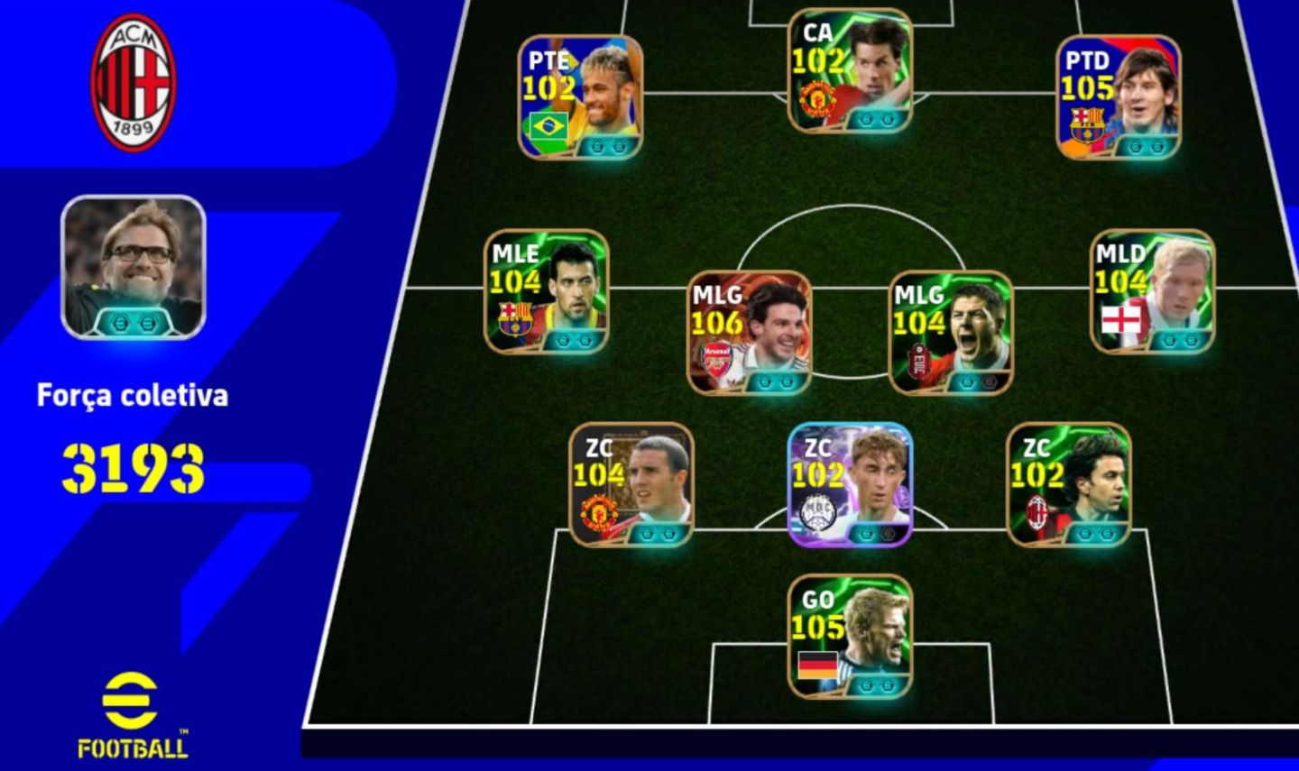 CONTA EFOOTBALL MOBILE RARA FORÇA 3193