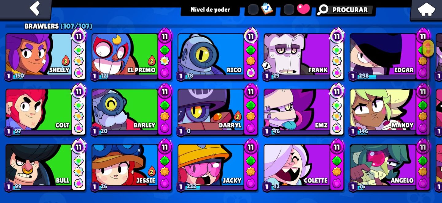 Brawl 89k de troféus com muitas skins raras e upadas!!