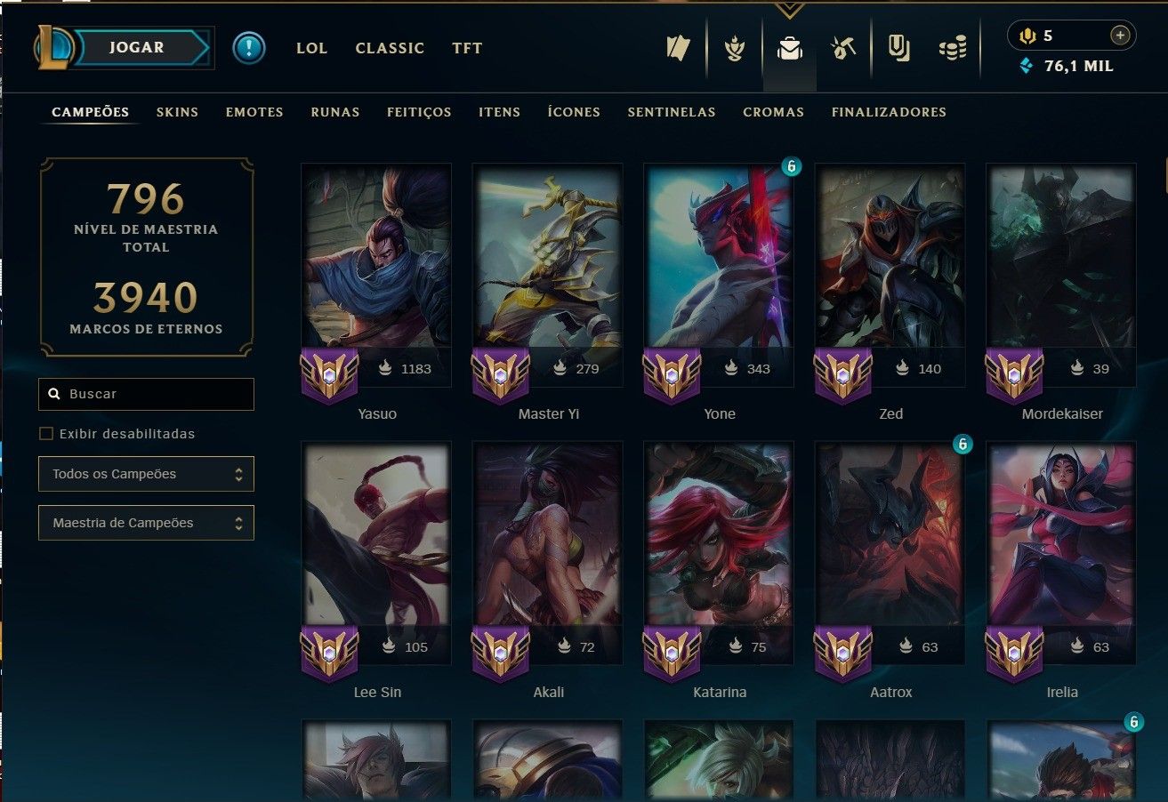 CONTA LEAGUE OF LEGENDS LEVEL 700+ | 10 SKINS MITICAS / FULL ACESSO + ESSENCIA