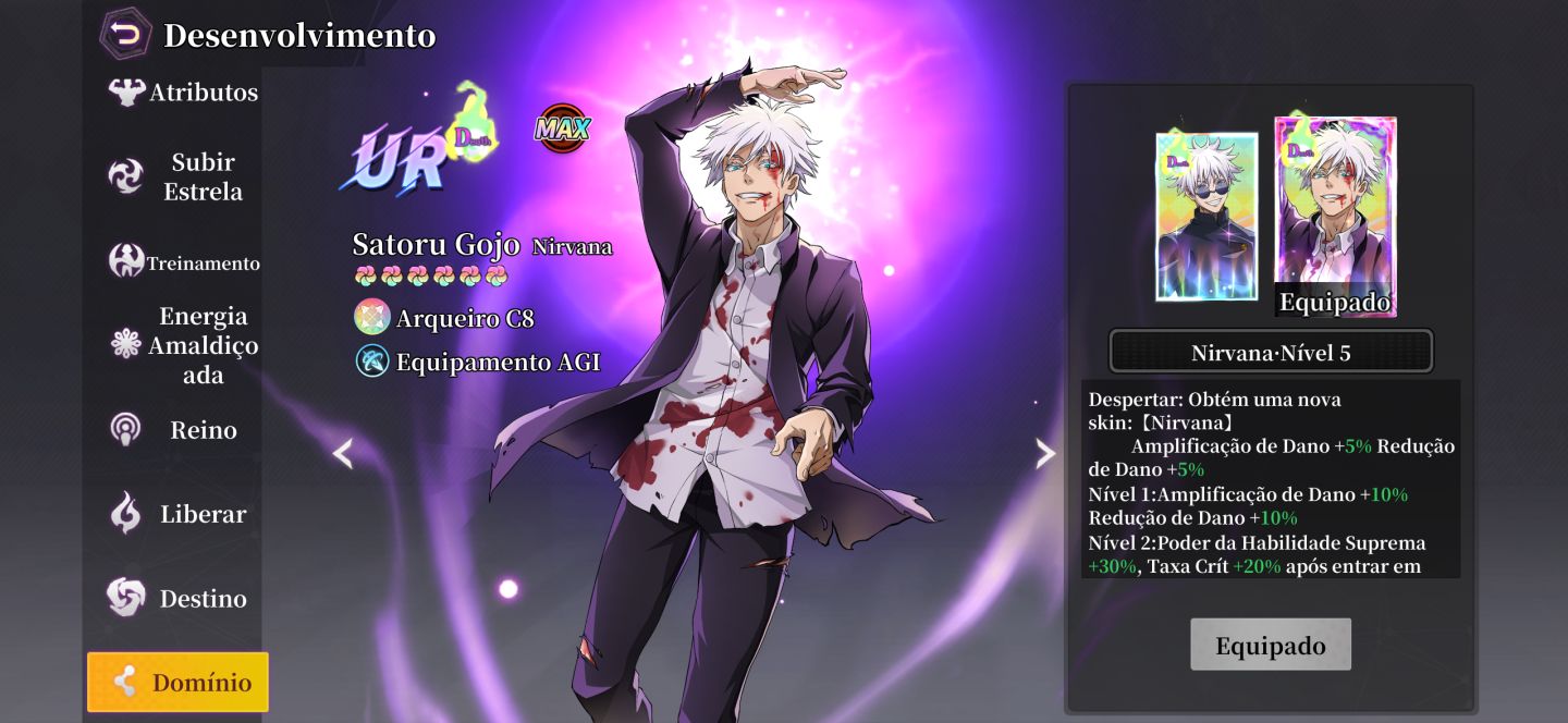 Conta Rei do Jujutsu - Top 3 Server