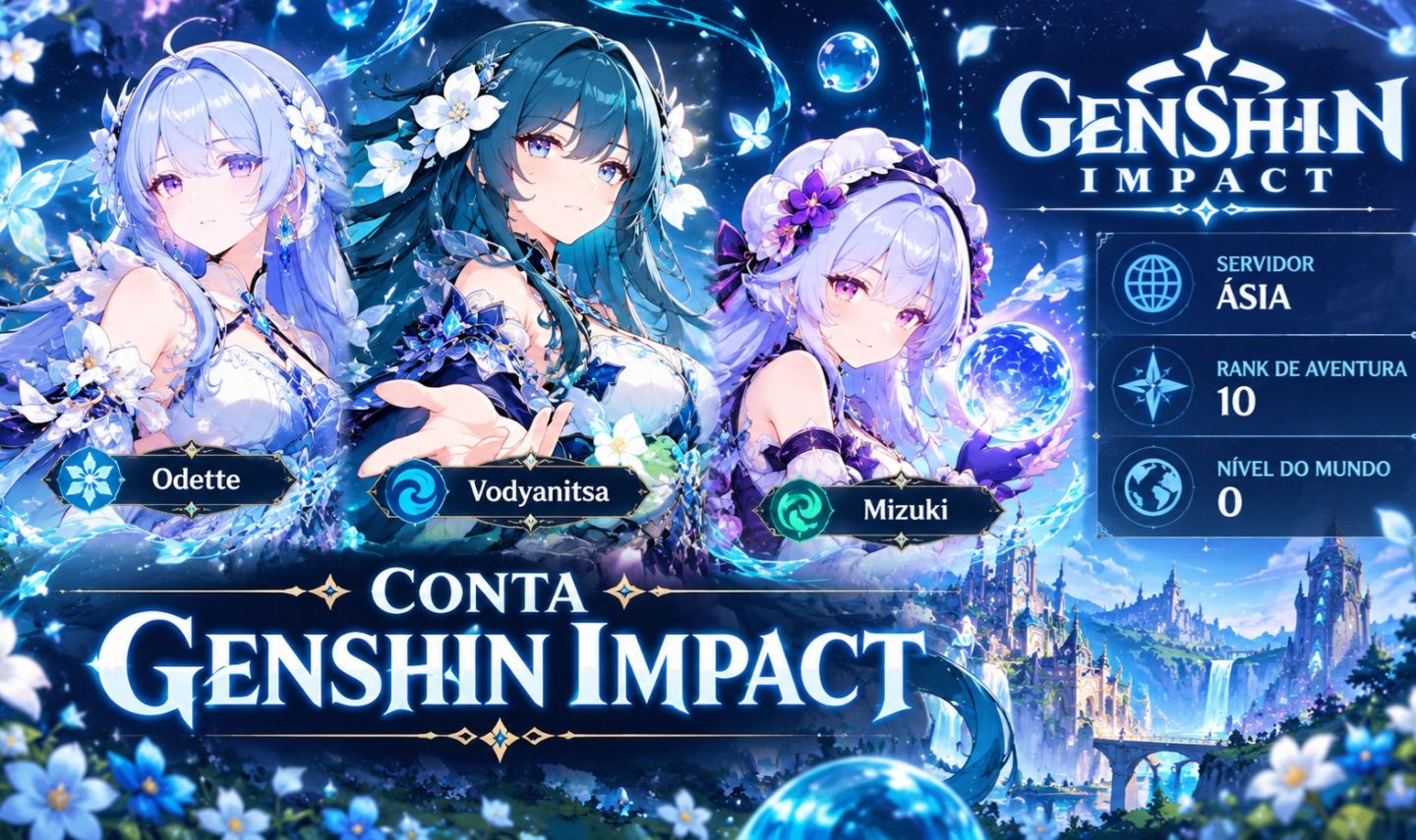 Conta Genshin Impact Ásia AR10 Personagens 5