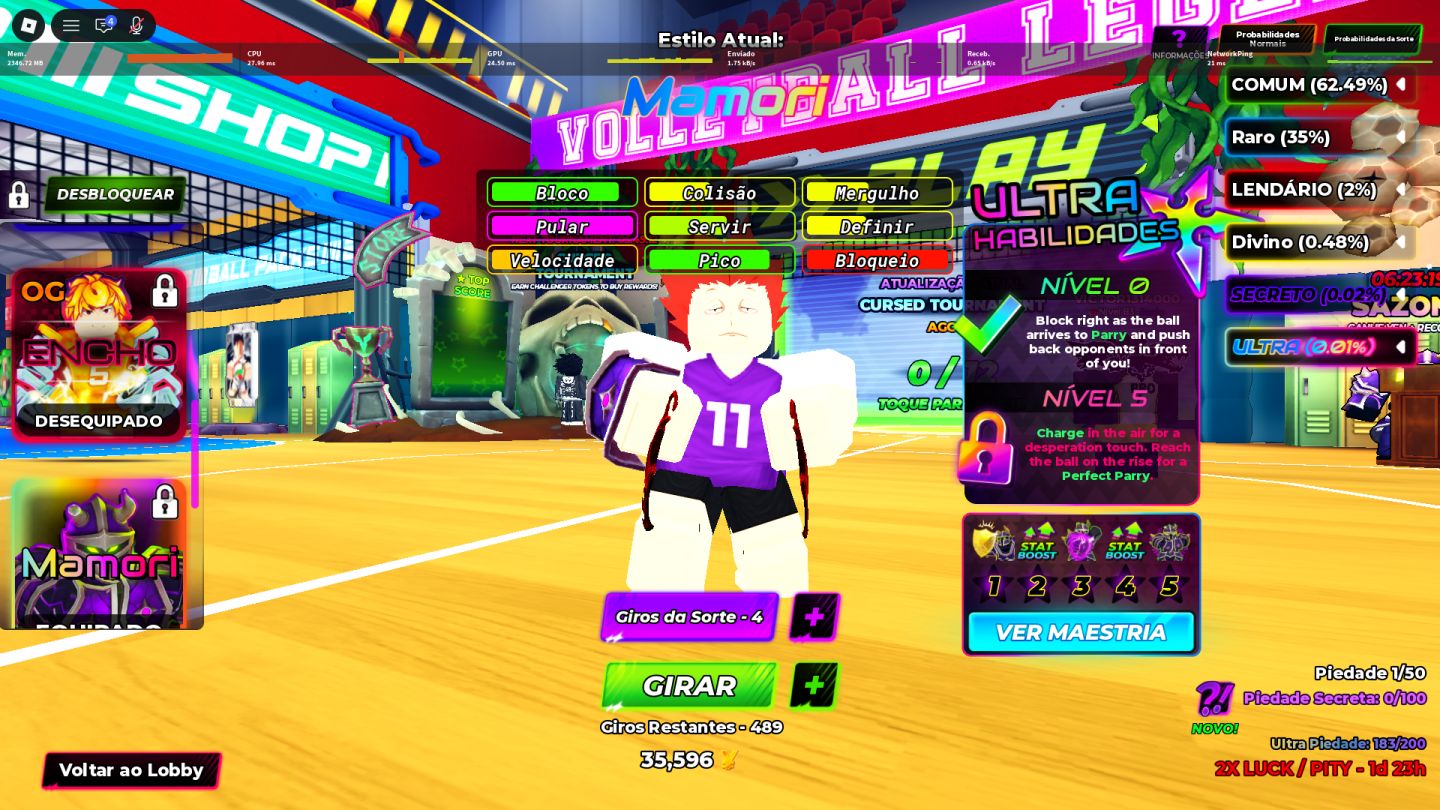 Conta com 1ultra e 6 secretos voleiboll legends/haikyu legends